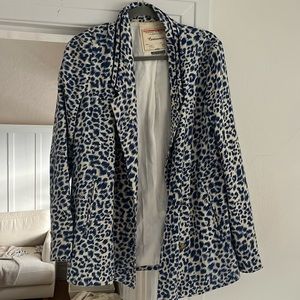Blue leopard blazer